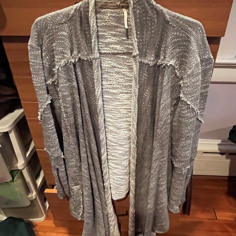 Free People Gray Oversized Sweater